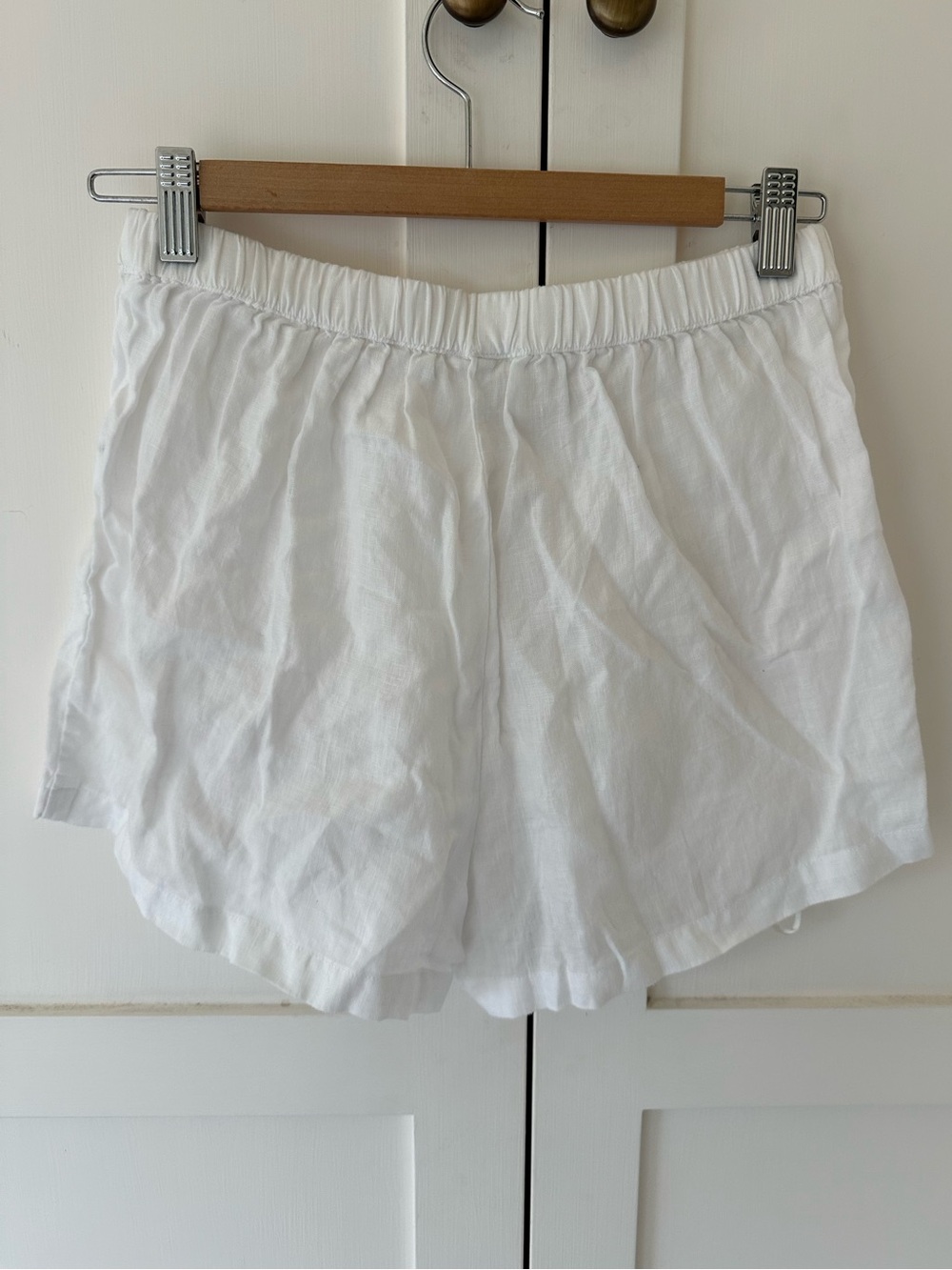French Brand White Linen Shorts Set XS Bridal Lounge PJ - Picture 4 of 8